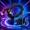 Черная минута мультиusb-кабель адаптивна к быстрой загрузке кабеля, высококачественной и портативной зарядной линии сотового телефона Specification image